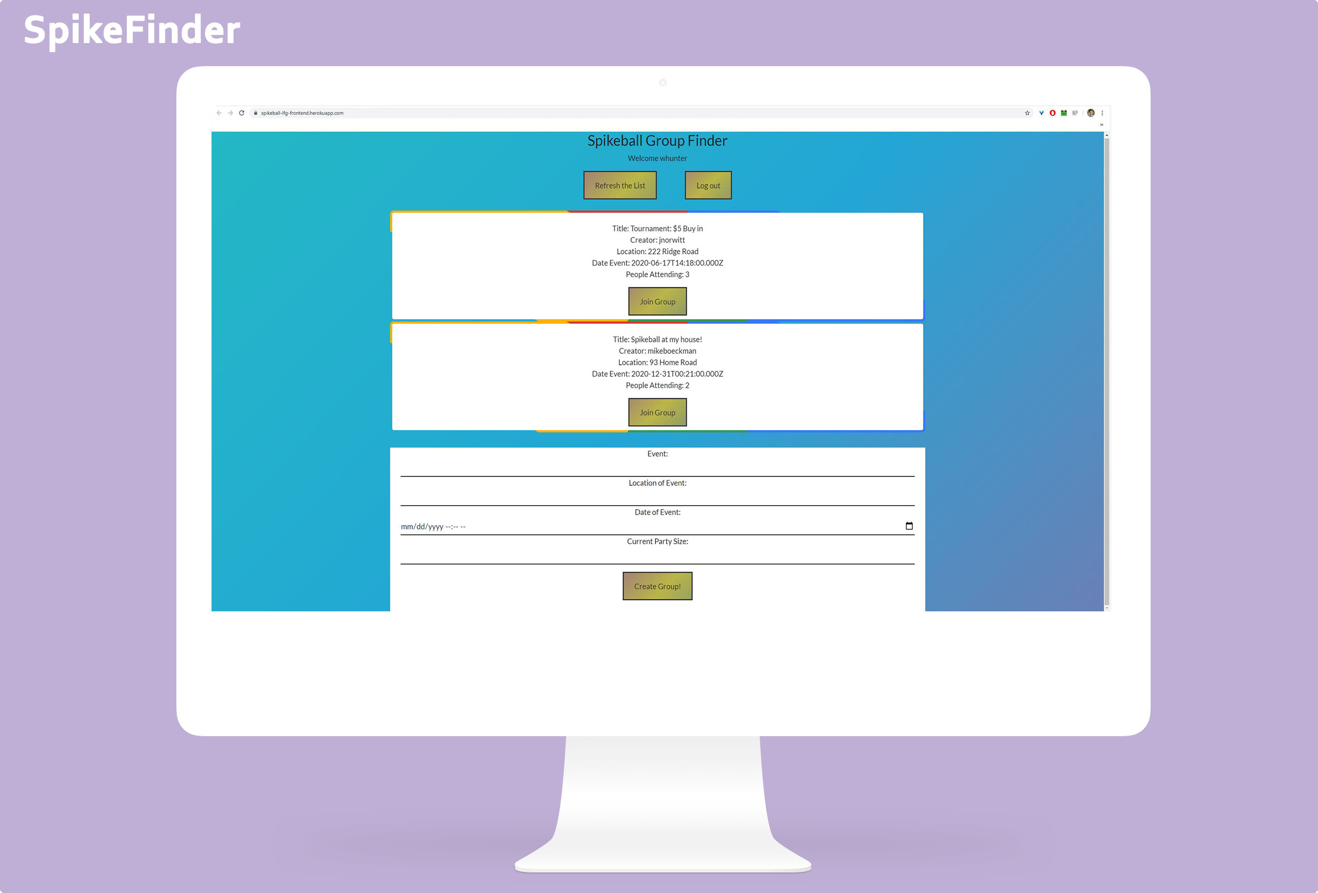 Spikeball Group Finder